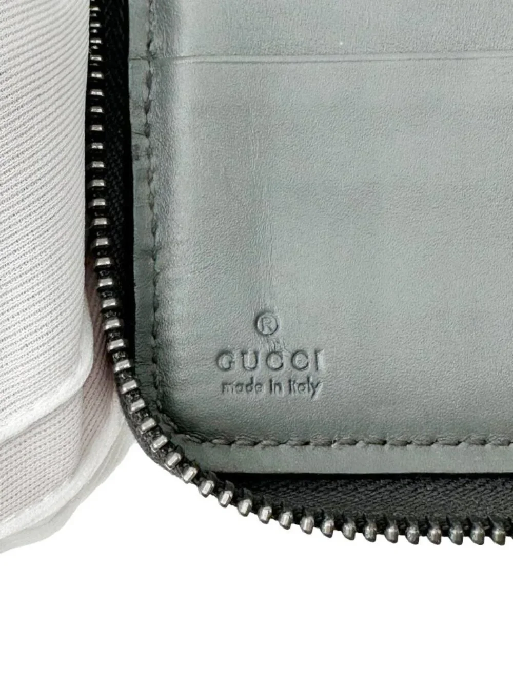 Gucci GG Leather Zip Around Wallet Grey 447906 - Picture 11 of 12